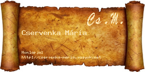 Cservenka Mária névjegykártya