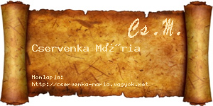 Cservenka Mária névjegykártya