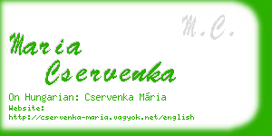 maria cservenka business card